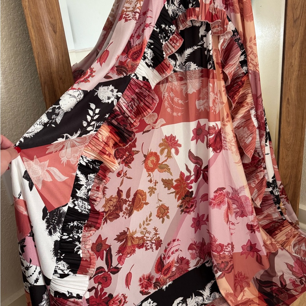 ASOS Pink and Black Floral & Paisley Maxi Dress. - Picture 2 of 4